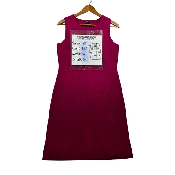 Talbots Pure Merino Wool Sleeveless Dress Fuchsia Pink Timeless Elegance Sz S - Picture 5 of 6